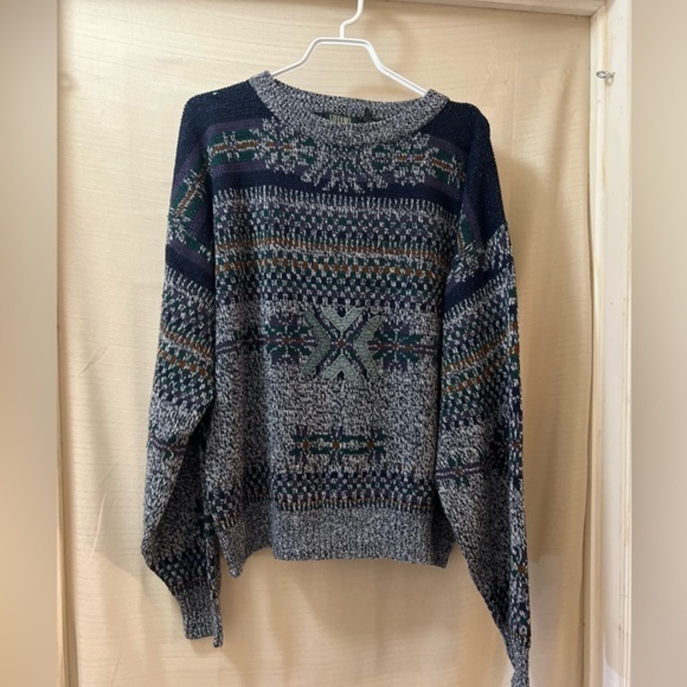 Stefano BOGO vintage men’s sweater colourful fun RETRO y2k size xl ⚫️